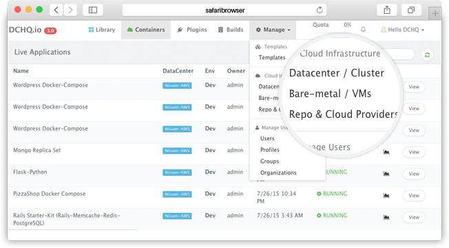 dchq dashboard